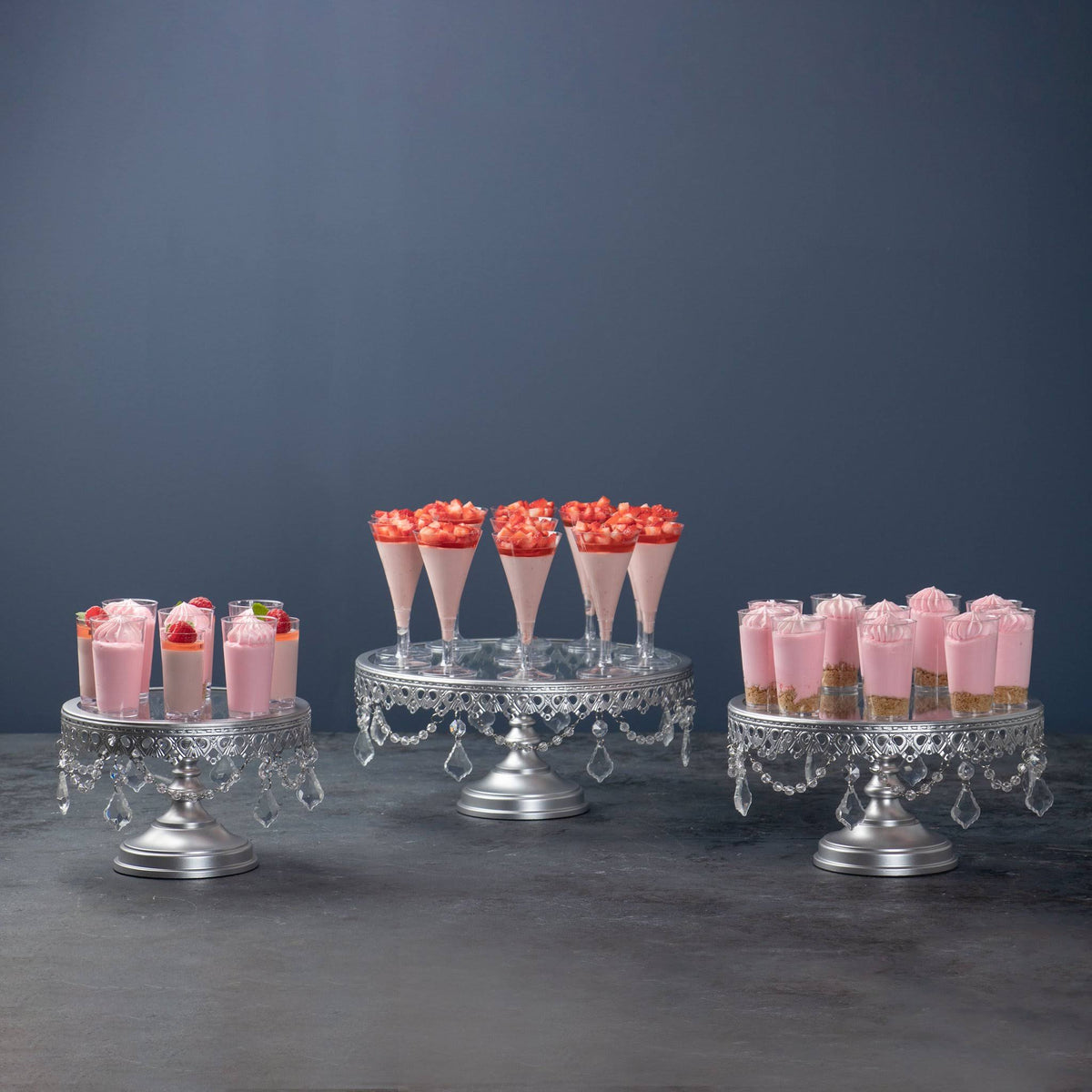 Glass Top Crystal Cake Stand Set M546301