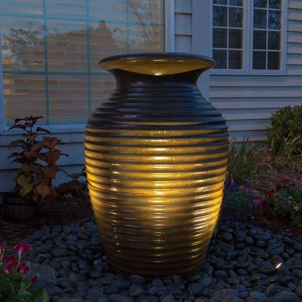 Large Rippled Urn D112