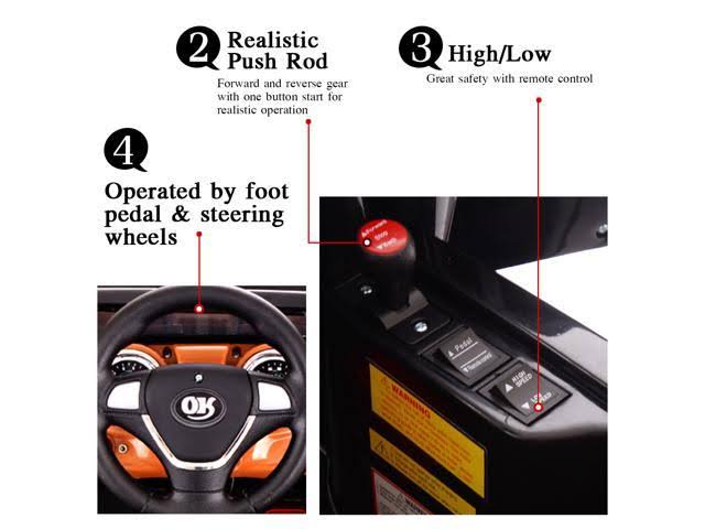 12V Battery Powered Electric Ride on Car with Remote Control Black R10528