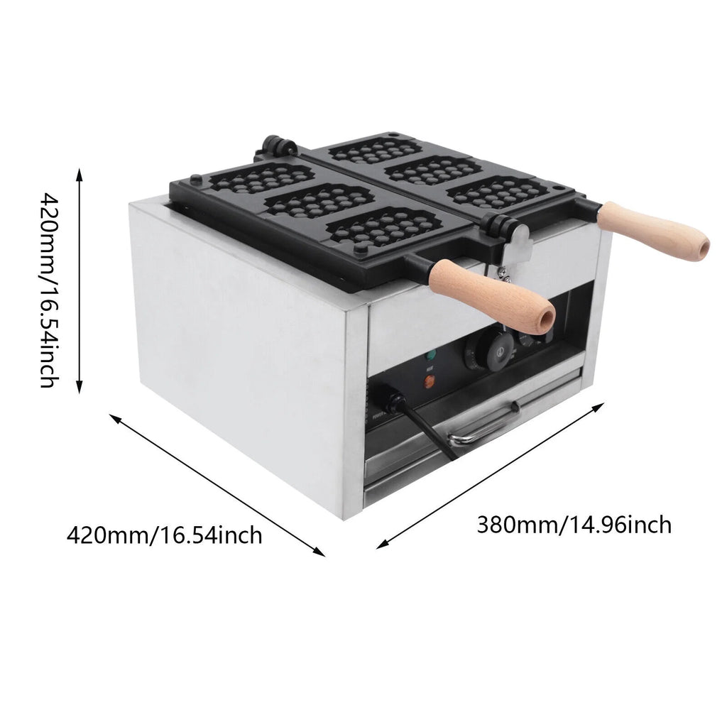 3 Slice Stainless Steel Non-stick Double Head Waffle Maker O598875