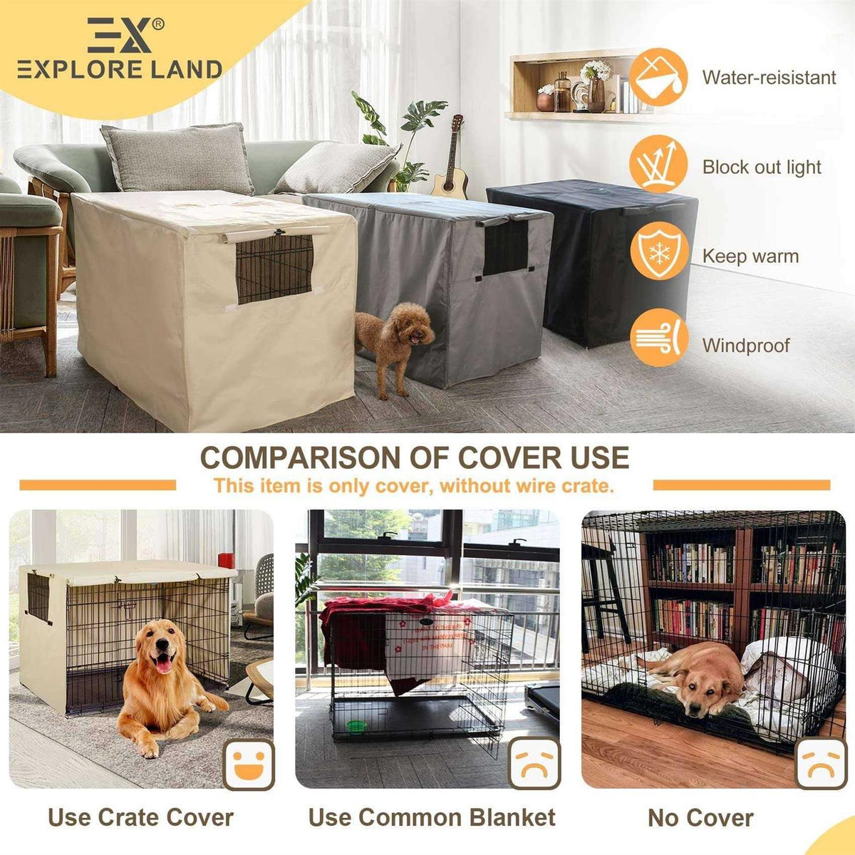 Dog Crate Cover Polyester Pet Kennel Cover E251229