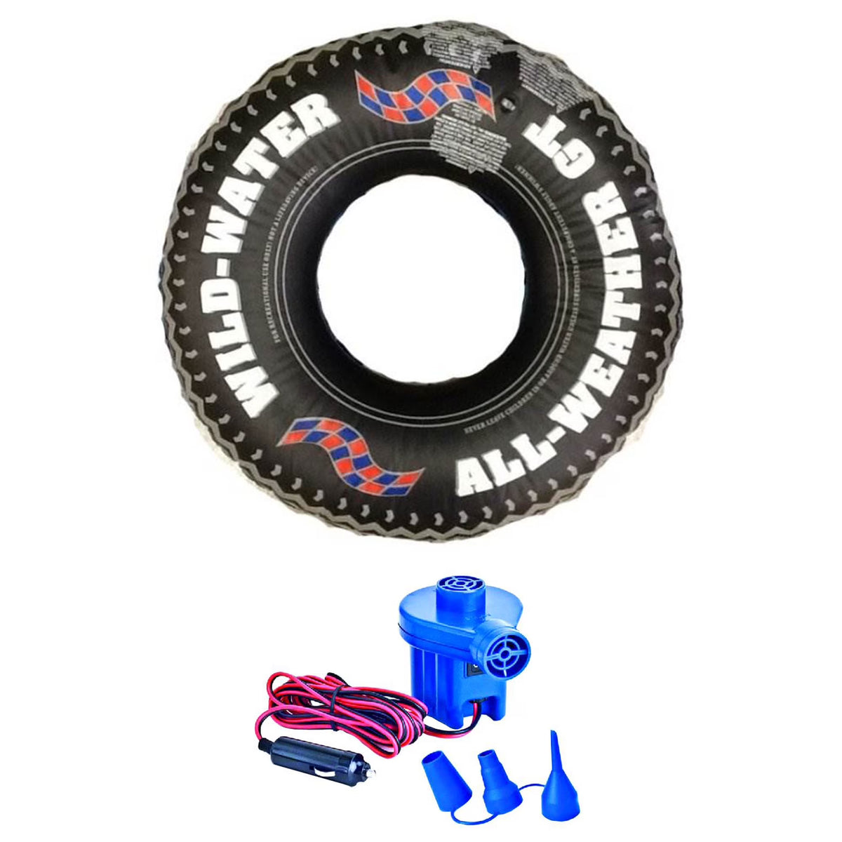 36in Inflatable Floating Tire Tube with Electric Pump N503086