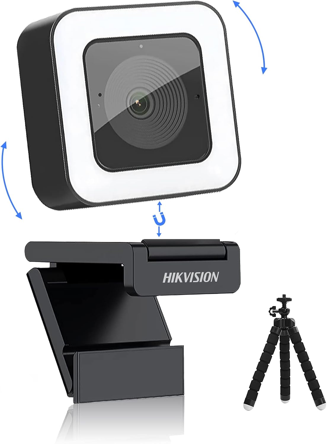 1080P 60fps HD Webcam with Light Microphone, Autofocus, Type C USB2.0, Tripod Pack of 2 B934735