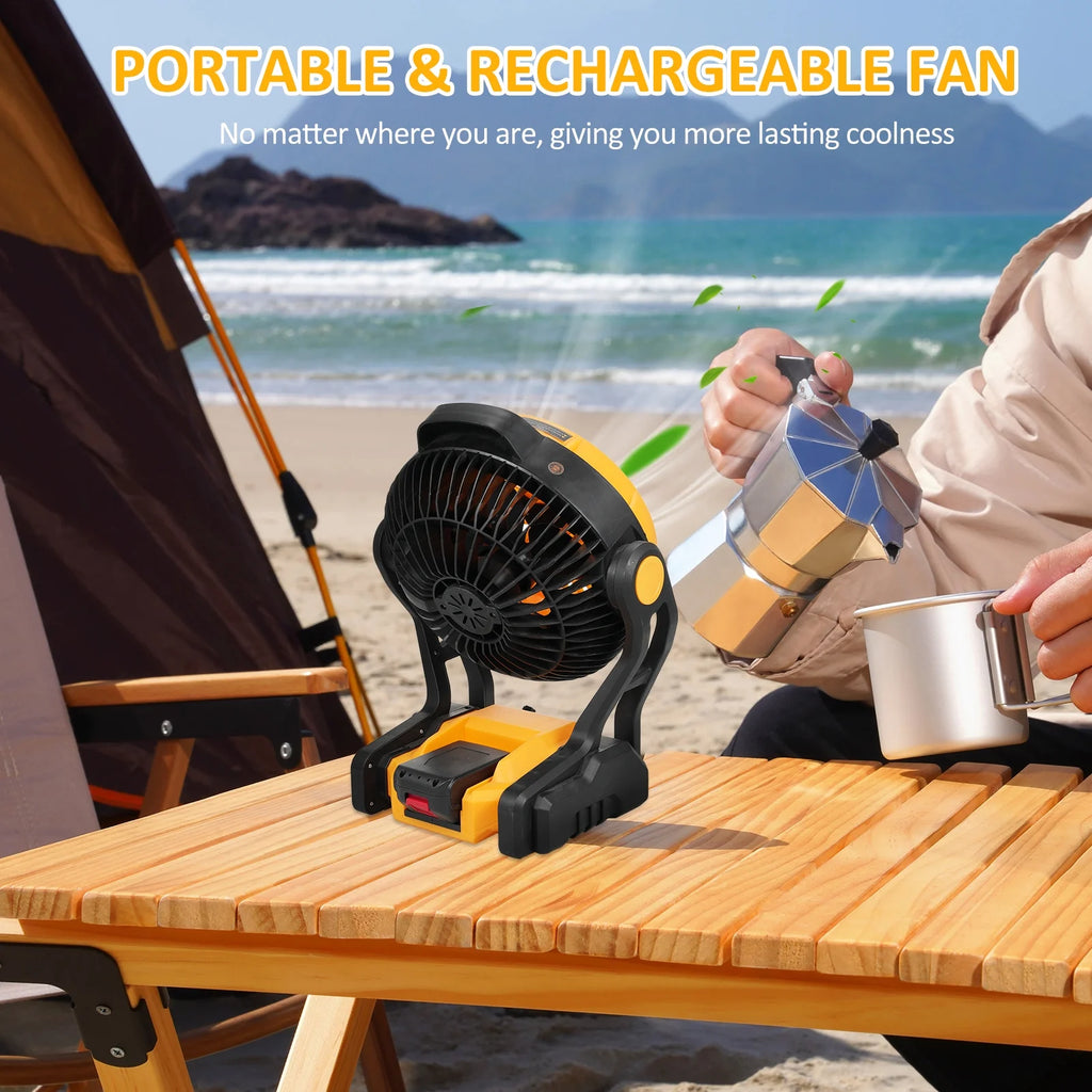 Rechargeable Portable 8 Inch Camping Fan with LED Lantern X97754