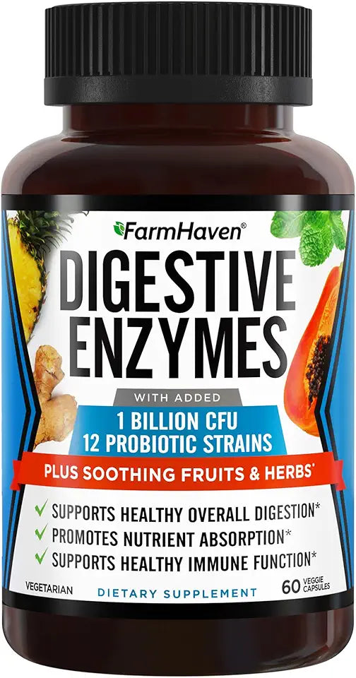Digestive Enzymes with Probiotics & Herbs, Vegetarian, 60 Capsules J733