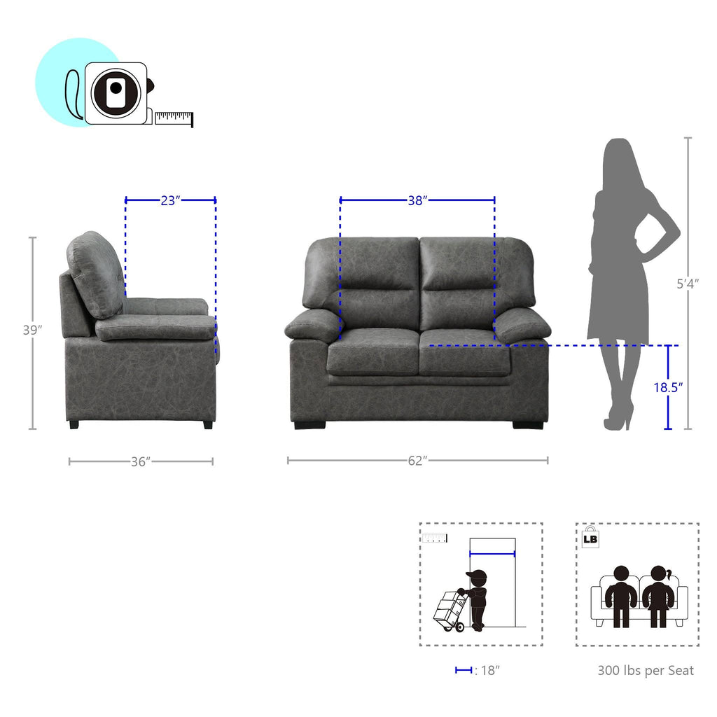 Dark Grey Loveseat E58964