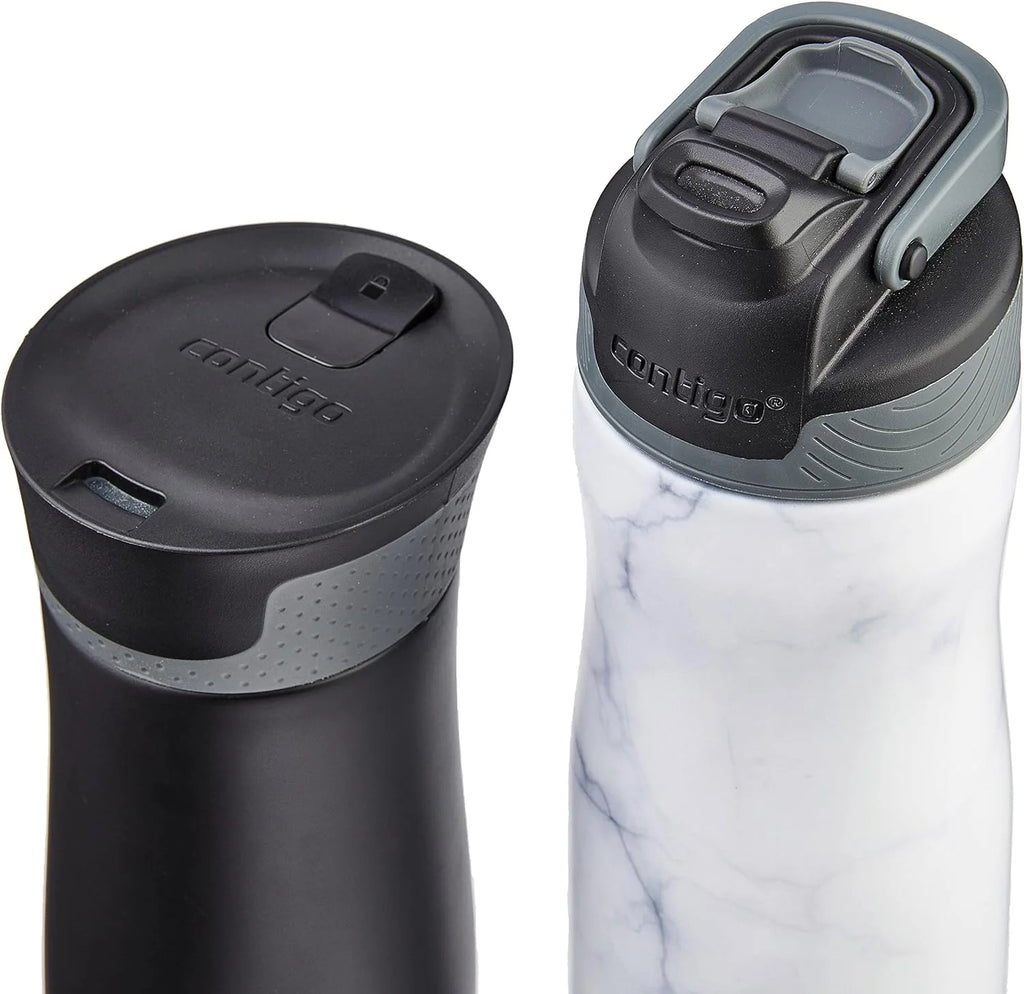 24oz Vacuum-Insulated Stainless Steel Water Bottle & 16oz Vacuum-Insulated Stainless Steel Travel Mug, 2-Pack F62753