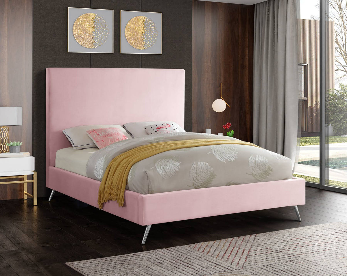 Pink Velvet Full Bed N563