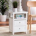 White 2-Drawer Wood Nightstand N912