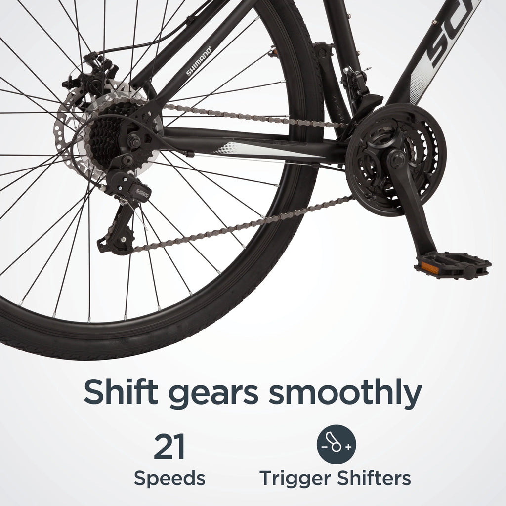 700c 21 Speeds Black Hybrid Bike Z88150