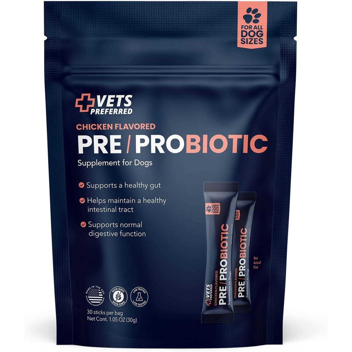Chicken Flavored Pre-Probiotic Powder Supplement for Dogs 30 Sticks P3820