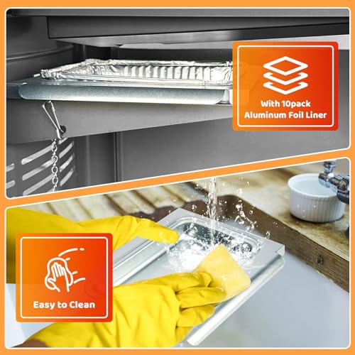 Grease Tray with Catch Pan and Foil Liner 10Pcs Aluminum Liner N57051