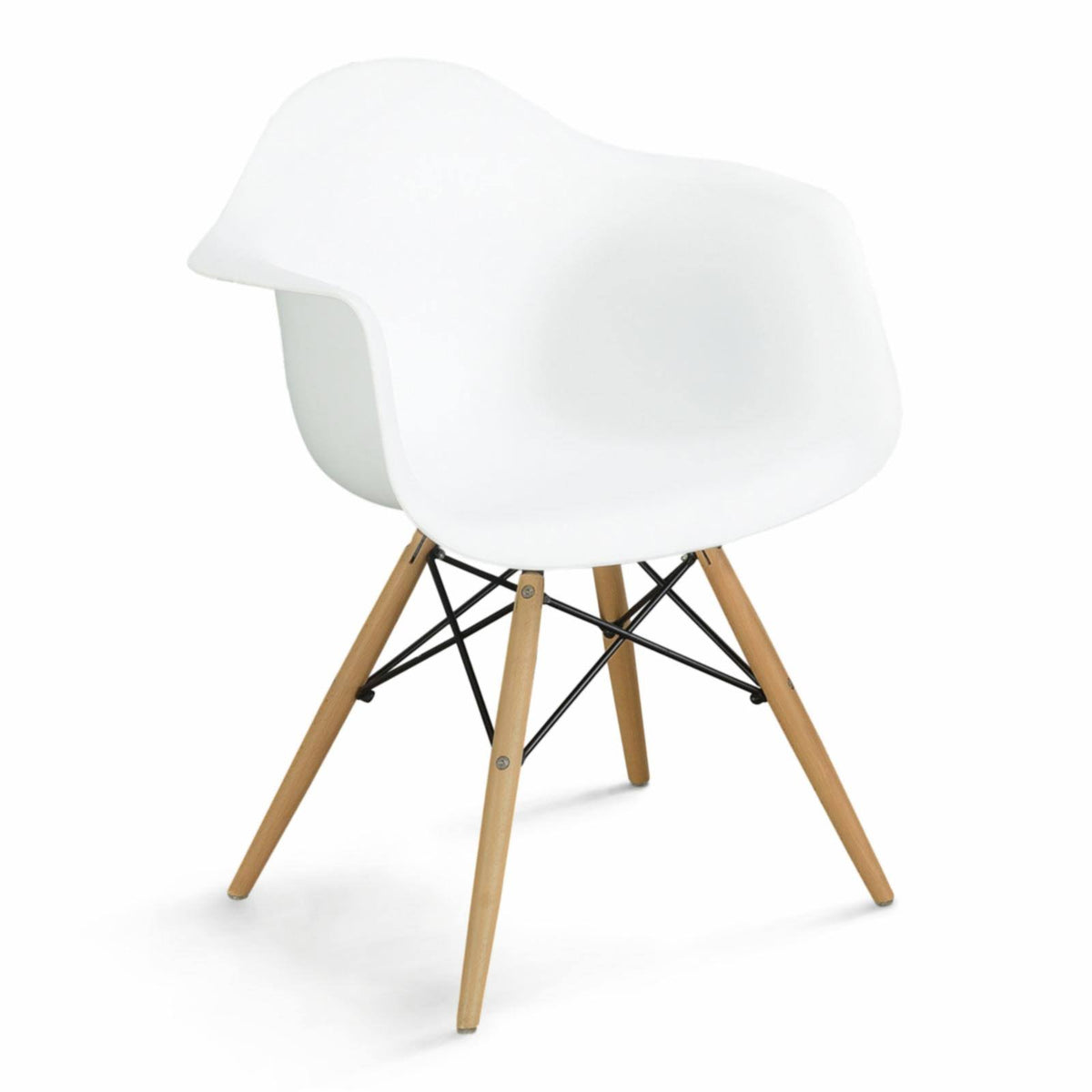 White Modern Dining Arm Chair Set of 2 O893616