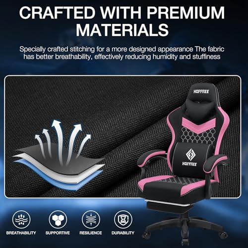 Fabric Gaming Chair with Footrest and Lumbar Support Green and White H495384