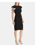 Black Crew Neck Sheath Dress Petites 2P K862726