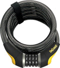 Combination Cable Lock 6' x 15mm Diameter Coiled Cable Gray E90420