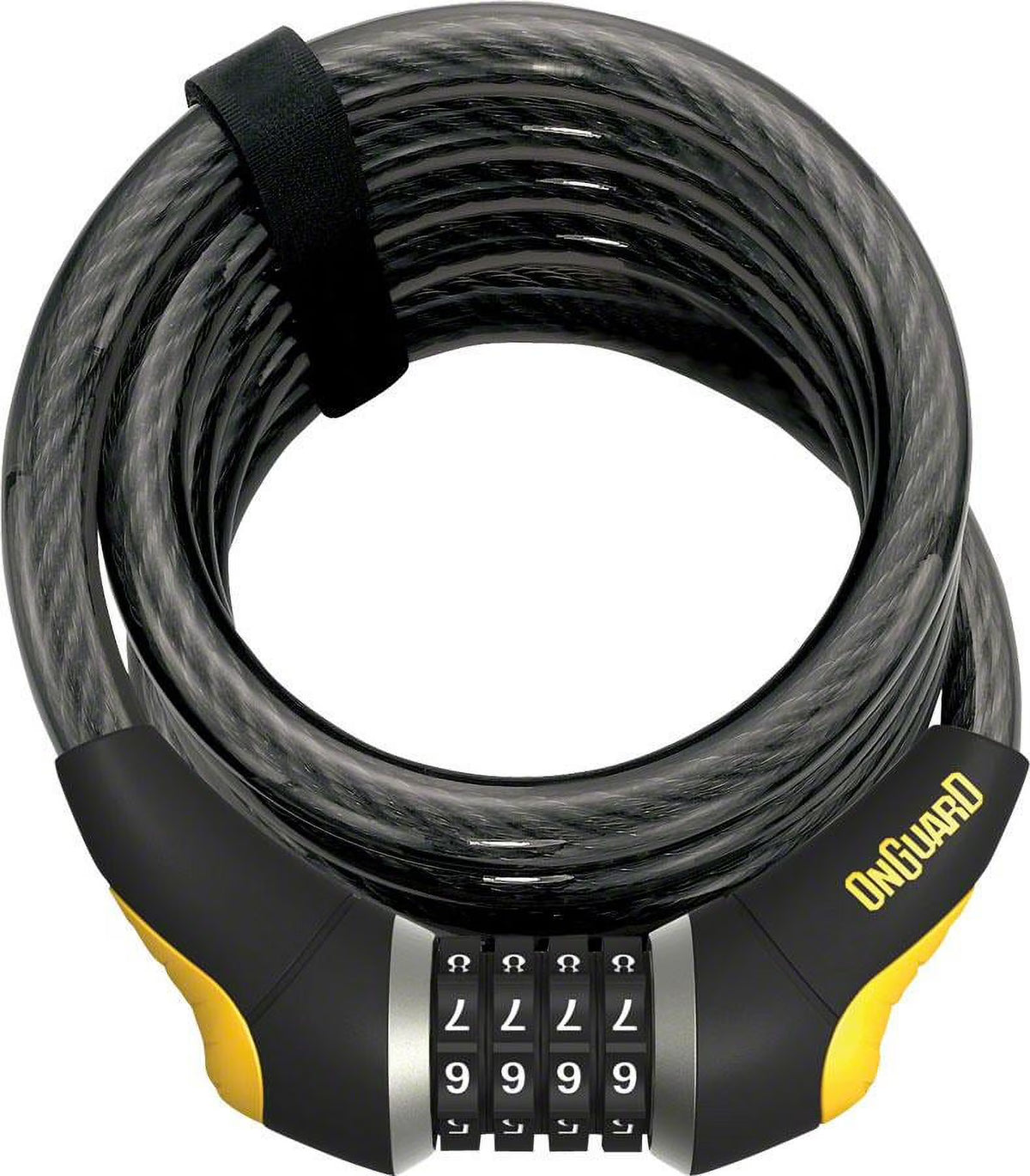 Combination Cable Lock 6' x 15mm Diameter Coiled Cable Gray E90420
