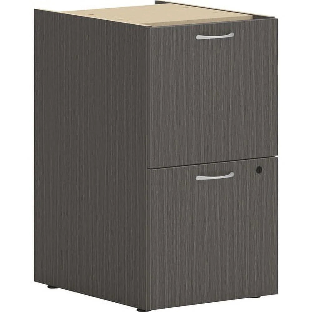 Slate Teak Laminate 2 File Drawer Pedestal U5652