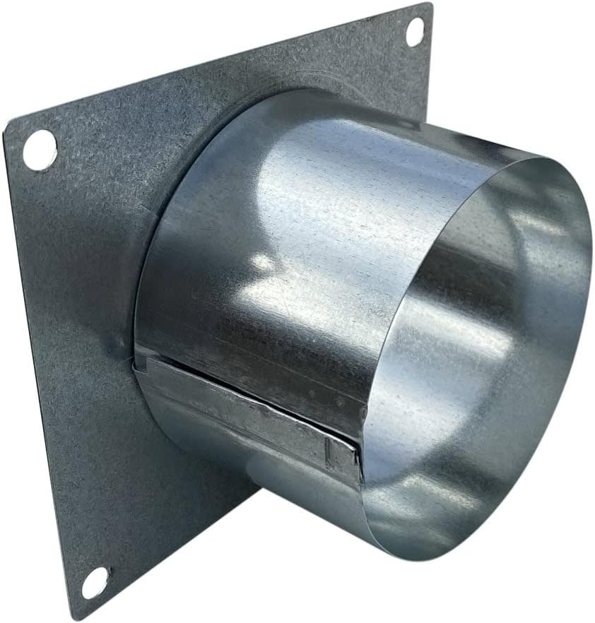Metal Dryer Vent Wall Plate Duct Connector for 4 inch Round Ducting U194587