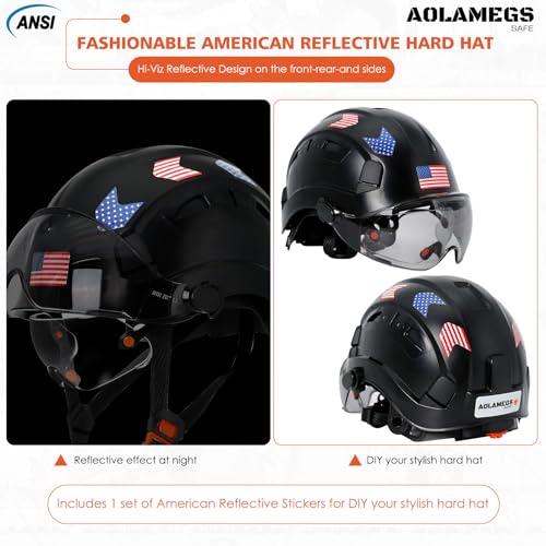 Vented Hard Hat with Double Visor and Chin Straps I4902