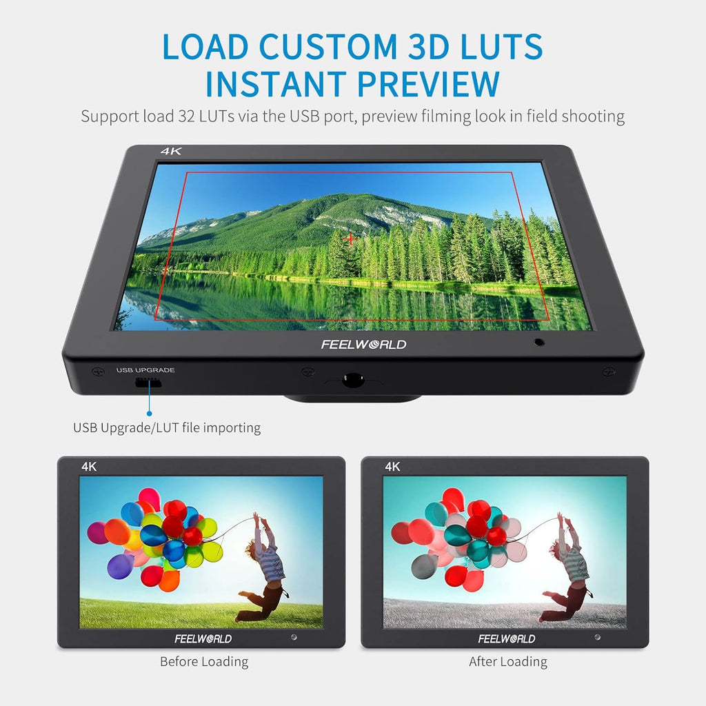 7 Inch 4K HDMI Field Monitor with Waveform Histogram Peaking Focus False Colors U971