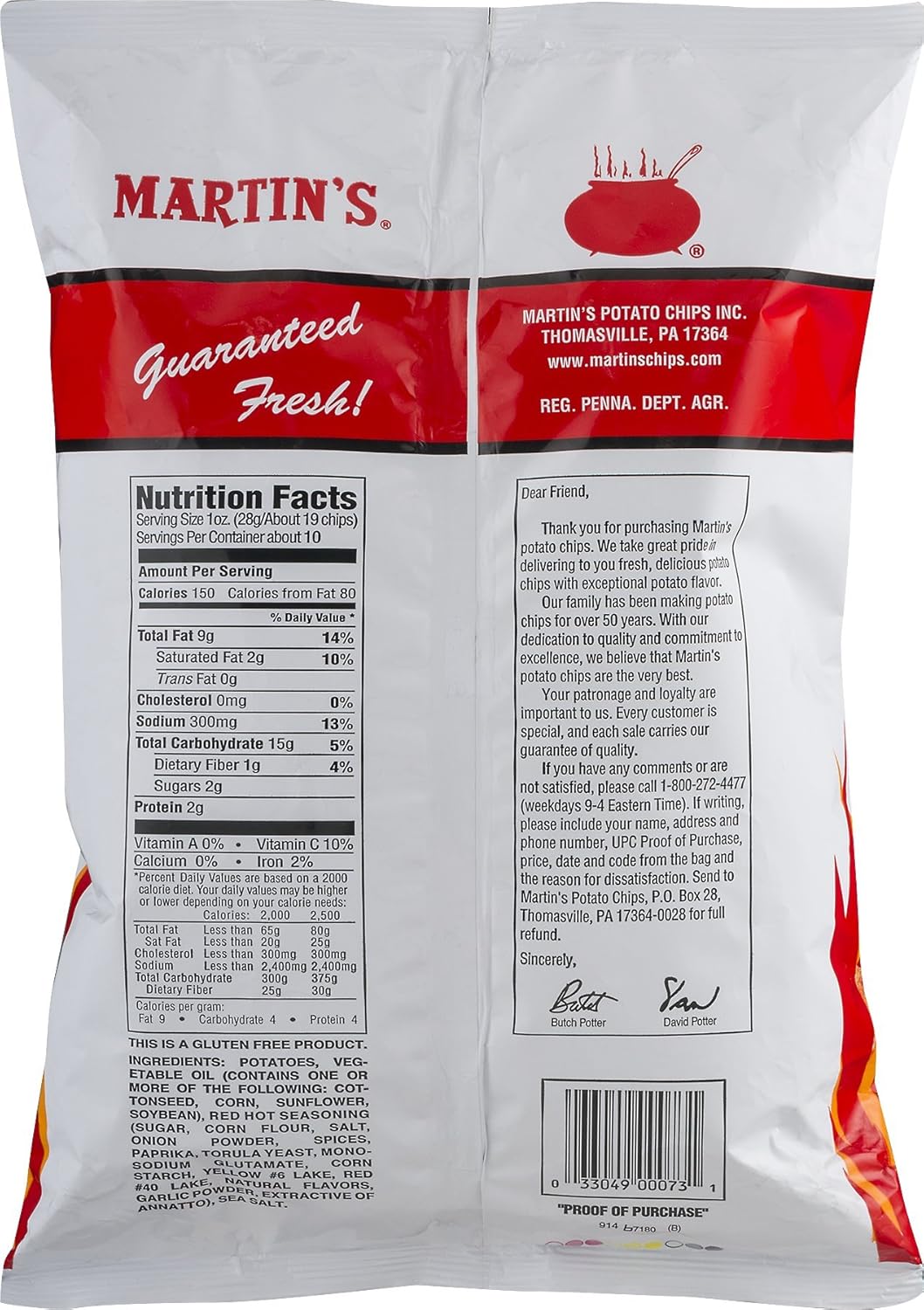 Red Hot Potato Chips 8.5 Ounces (3 Bags) U986