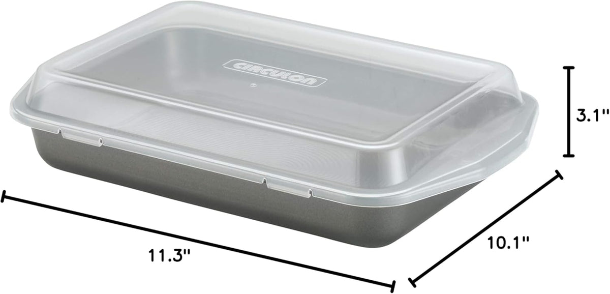 Nonstick Baking Pan With Lid, Rectangle - 9 Inch x 13 Inch, Gray P8820