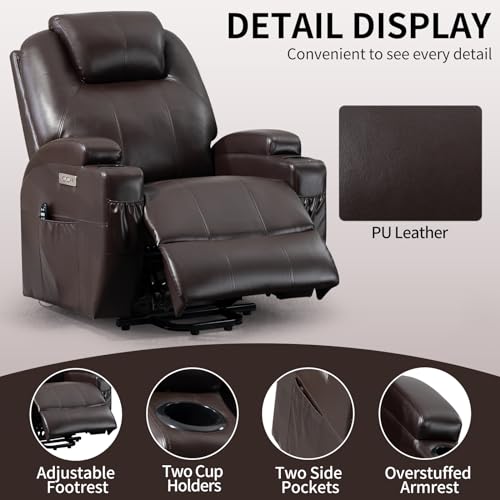 Black Power Lift Recliner Chair with Heat and Massage O349
