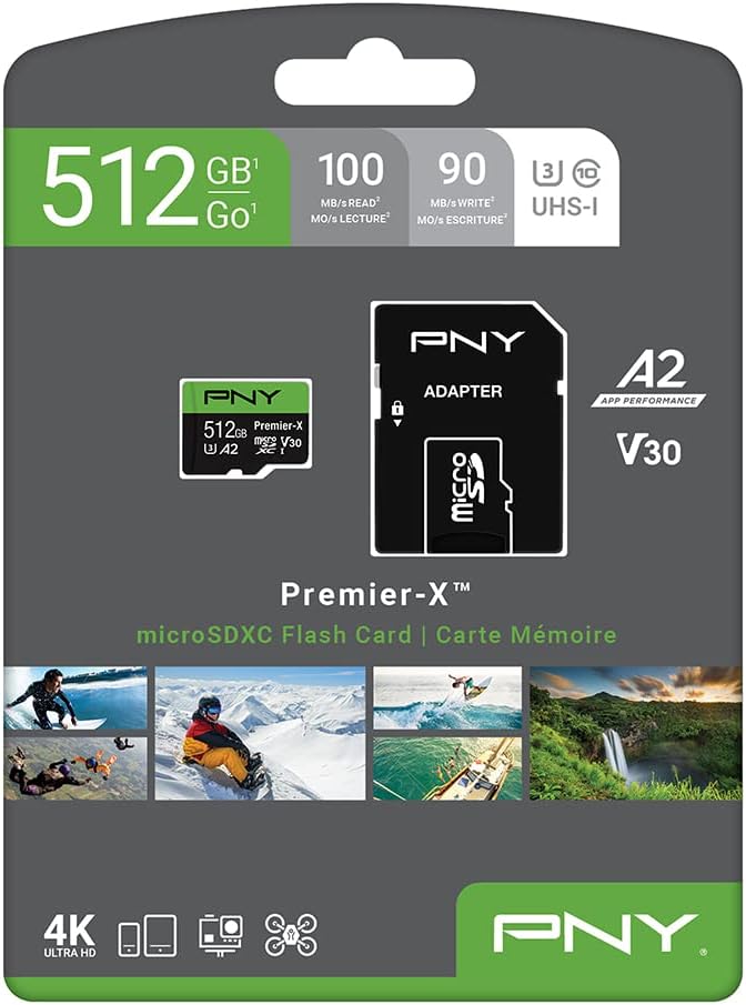 512GB Class 10 U3 V30 microSDXC Flash Memory Card G3291