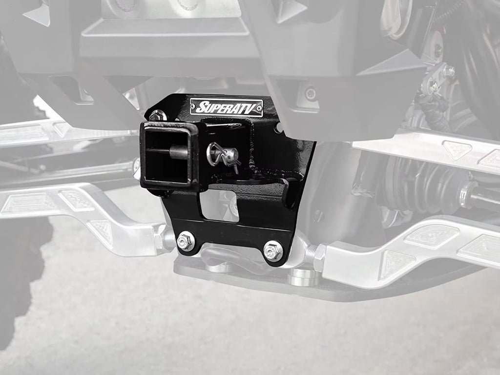 Black Rear Receiver Hitch for Polaris RZR XP Turbo S, 2" Heavy-Duty Steel C559