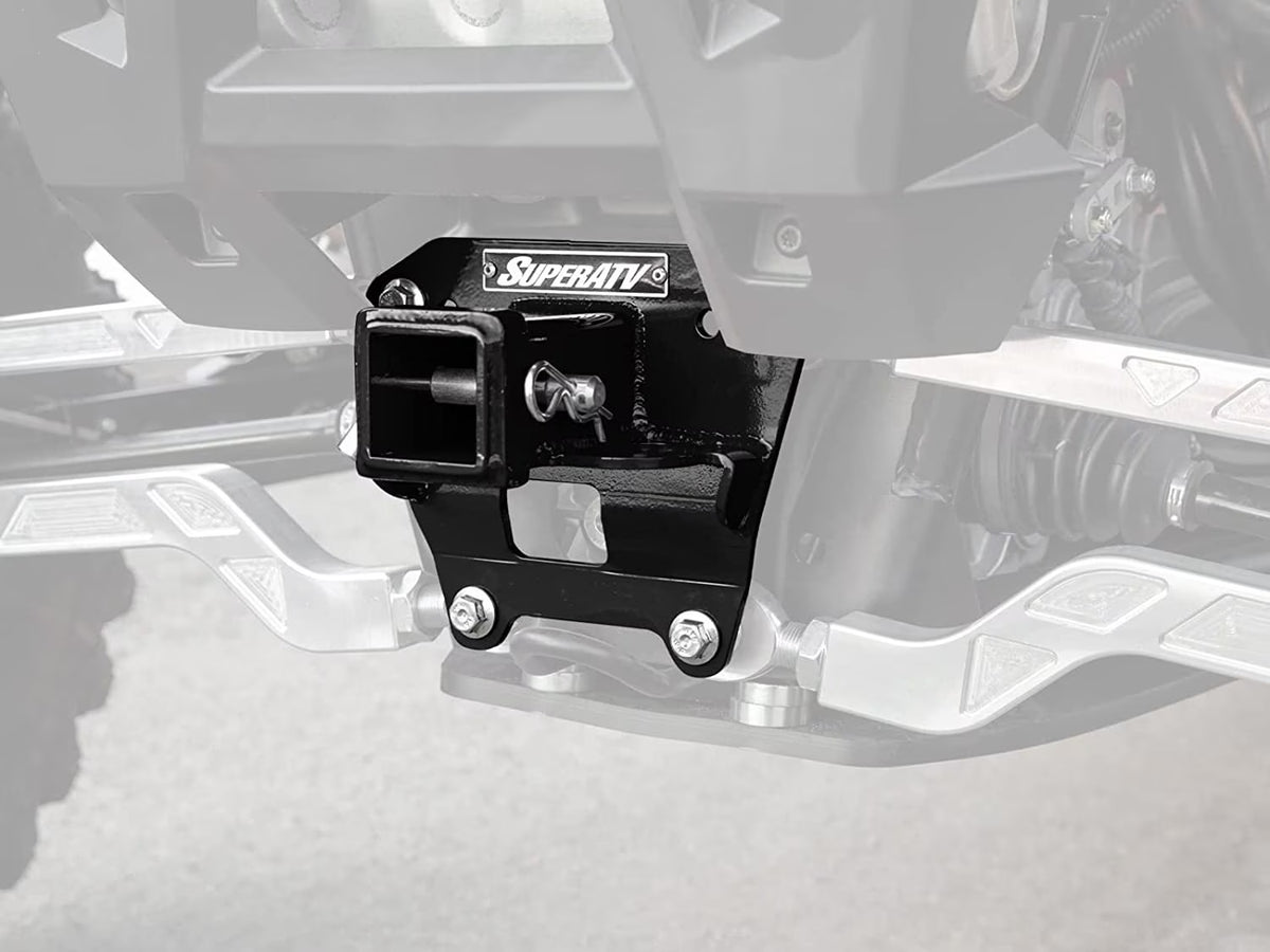 Black Rear Receiver Hitch for Polaris RZR XP Turbo S, 2" Heavy-Duty Steel C559