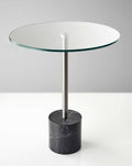 Brushed Steel Black Marble End Table I129