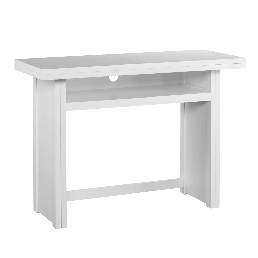 White Wood Console Table to Dining Table J772718