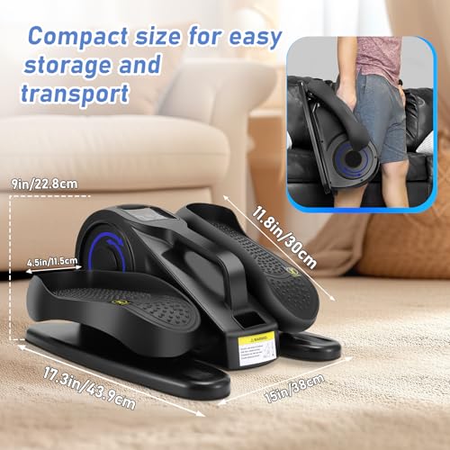 Adjustable Seated Under Desk Elliptical Machine with Remote J9879