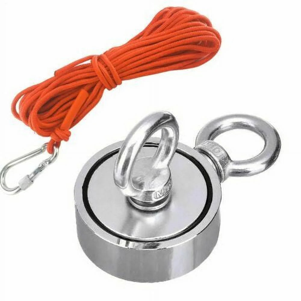 1300 Lbs Pull Force Neodymium Fishing Magnet Kit with Rope and Carabiner L1073
