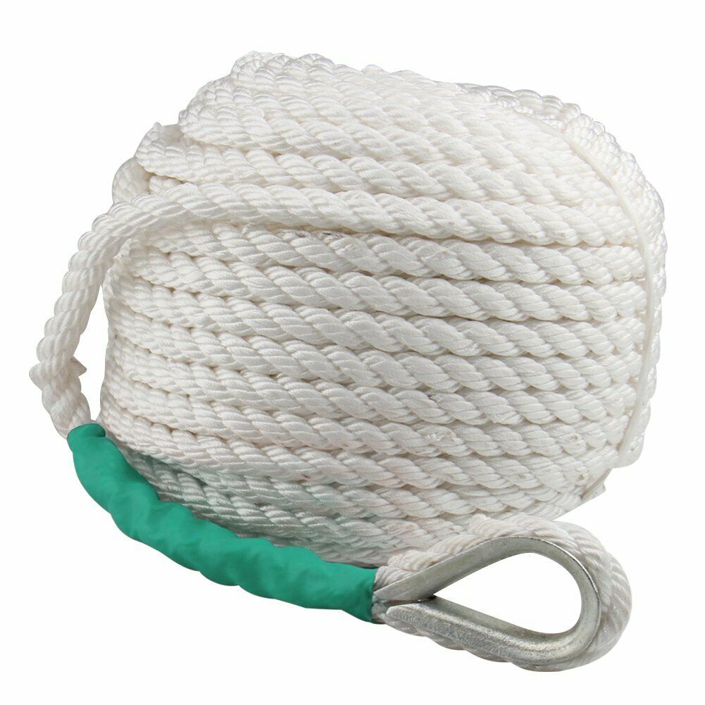 Nylon Anchor Rope for Boat 1/2"x 200ft, White F260879