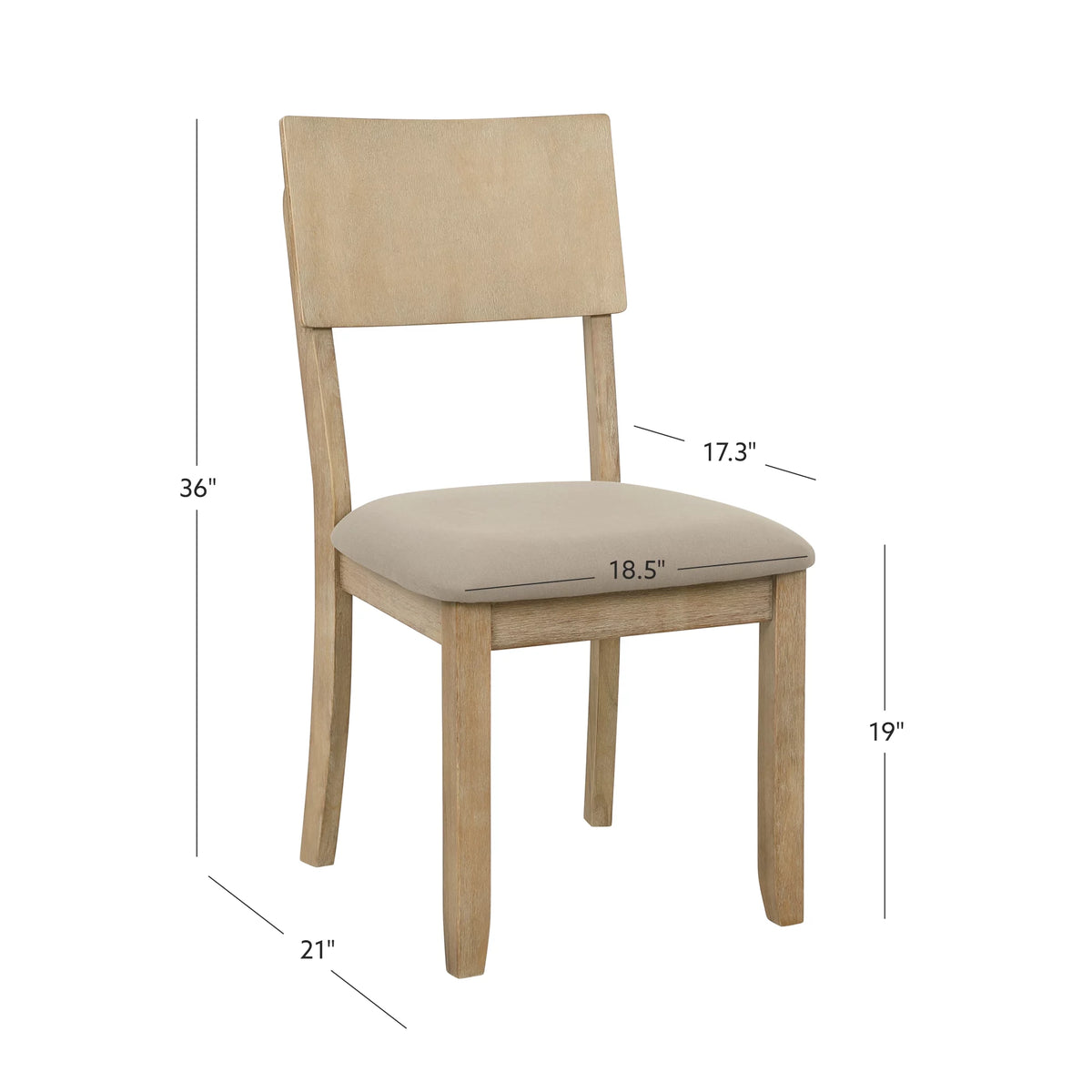 Gray Wash Upholstered Dining Chair Set of 2 K638313