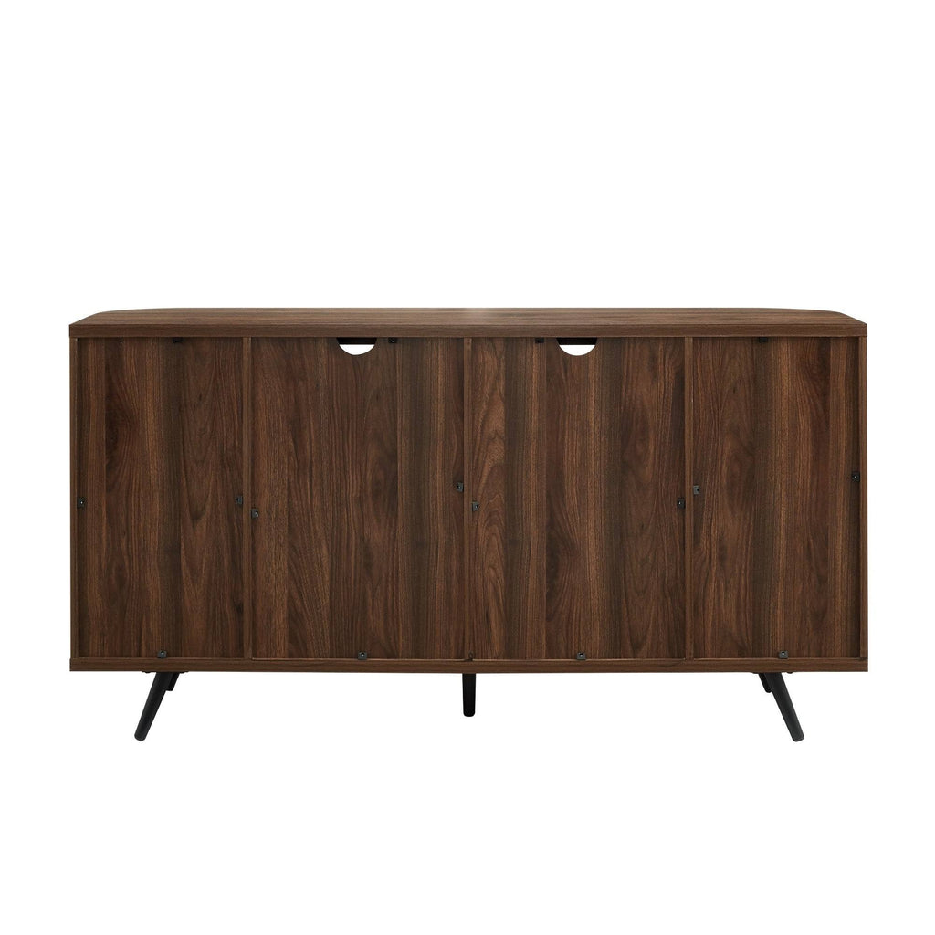 Dark Walnut Curved Edge Glass Door Sideboard J485