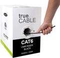 Cat6 Riser 1000ft Black 23AWG 4 Pair Solid Bare Copper Bulk Ethernet Cable I480204