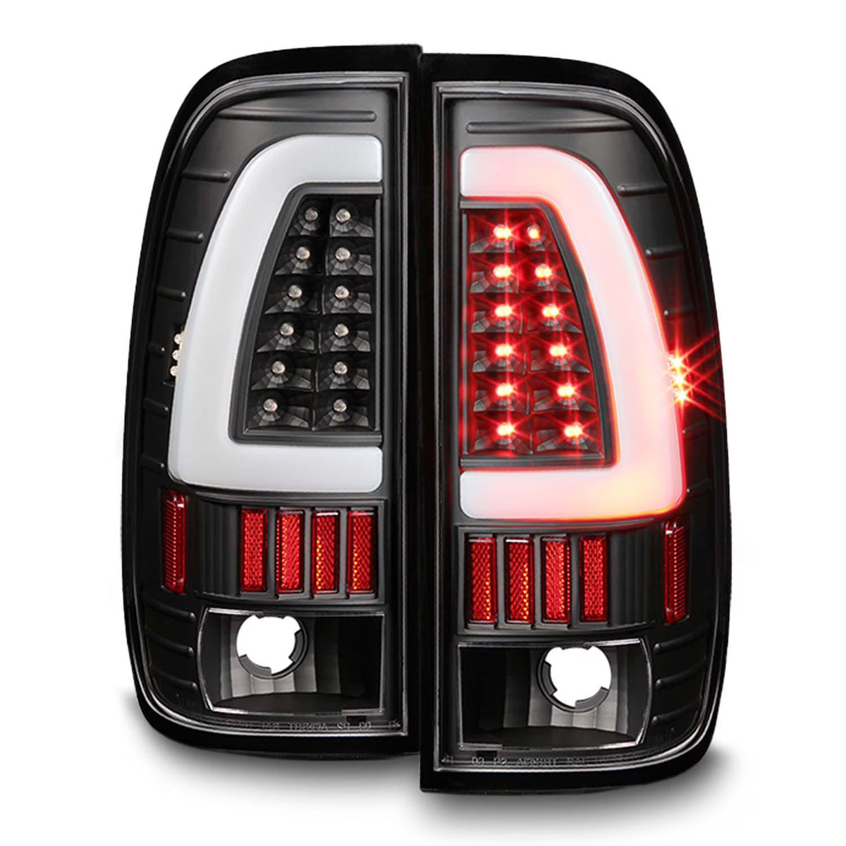Black LED Tube Style Taillights Pair Set K353654