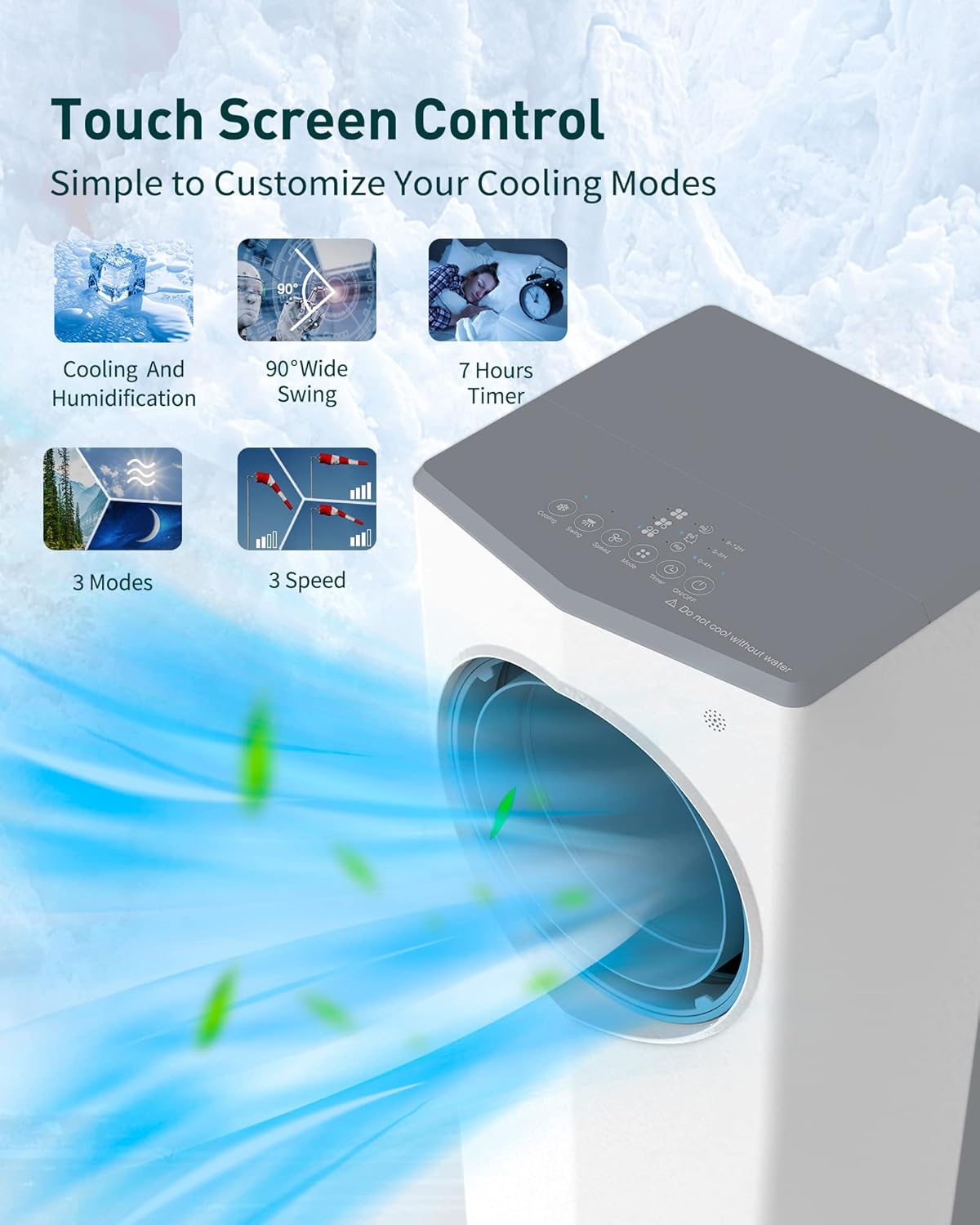 3-in-1 Portable Evaporative Air Cooler Fan with Remote Control H91241