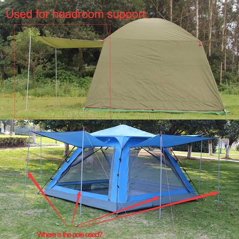 Adjustable 4 Section Steel Tent Tarp Poles T2191