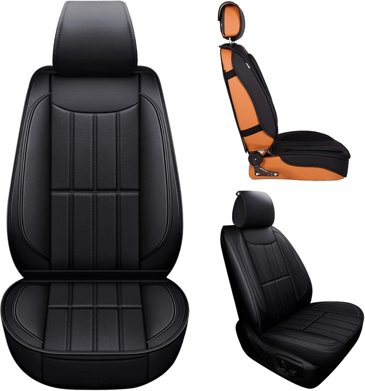 2 Pcs Faux Leather Front Car Seat Covers B465
