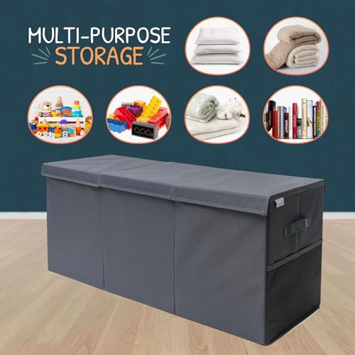 Extra Large Collapsible Toy Storage Organizer with Lid and Dividers O694