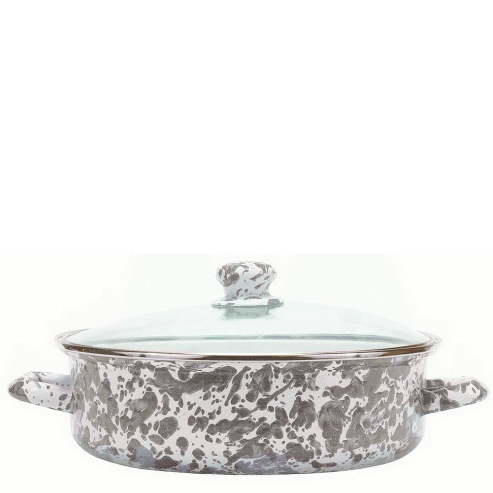 5 Qt Porcelain-Coated Steel Saute Pan with Glass Lid U90896