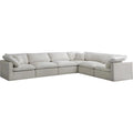 Cream Velvet Modular Sectional H613884