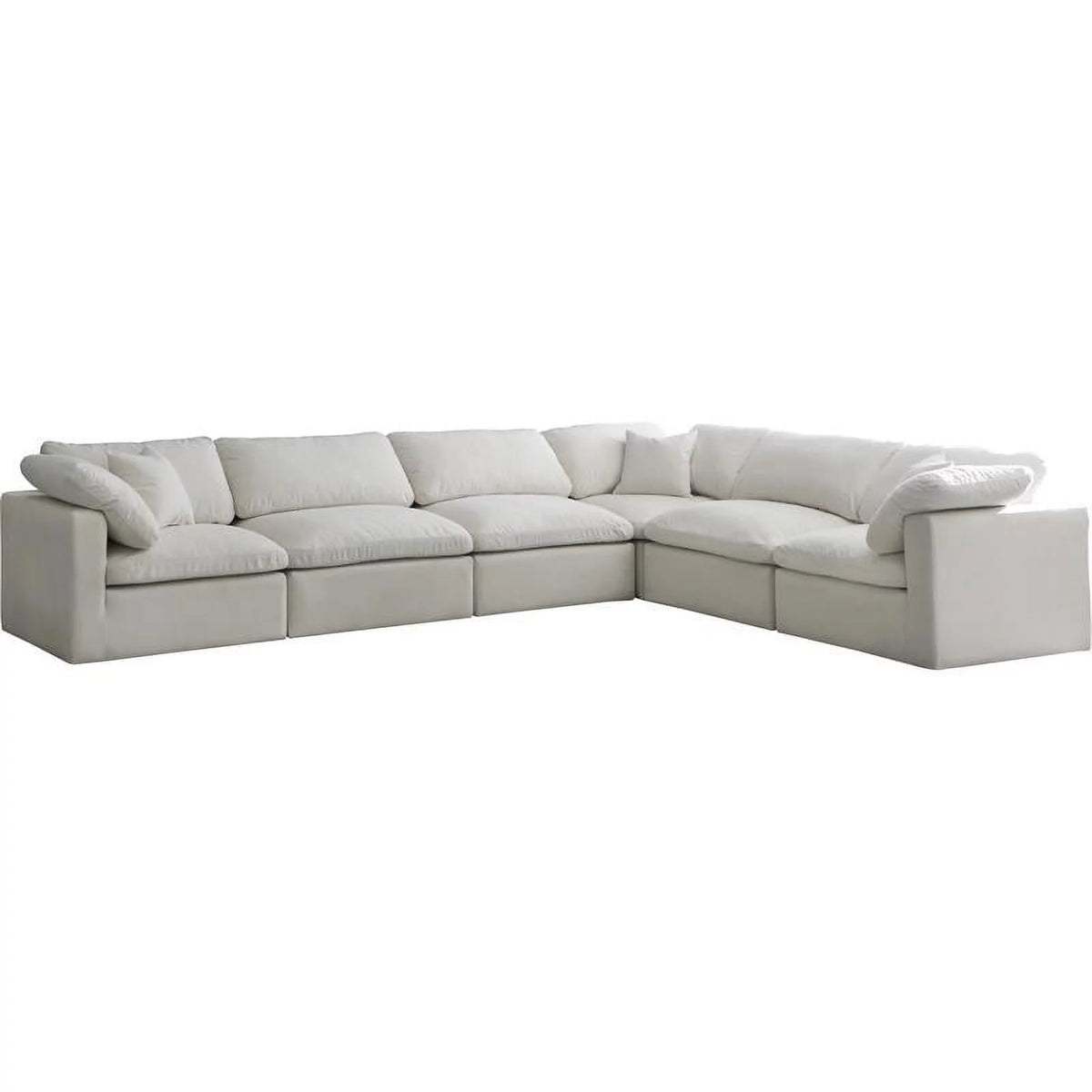 Cream Velvet Modular Sectional H613884
