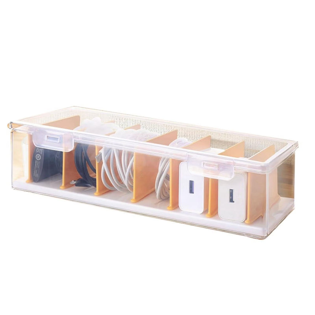 Clear Cable Organizer Box with Lid I982