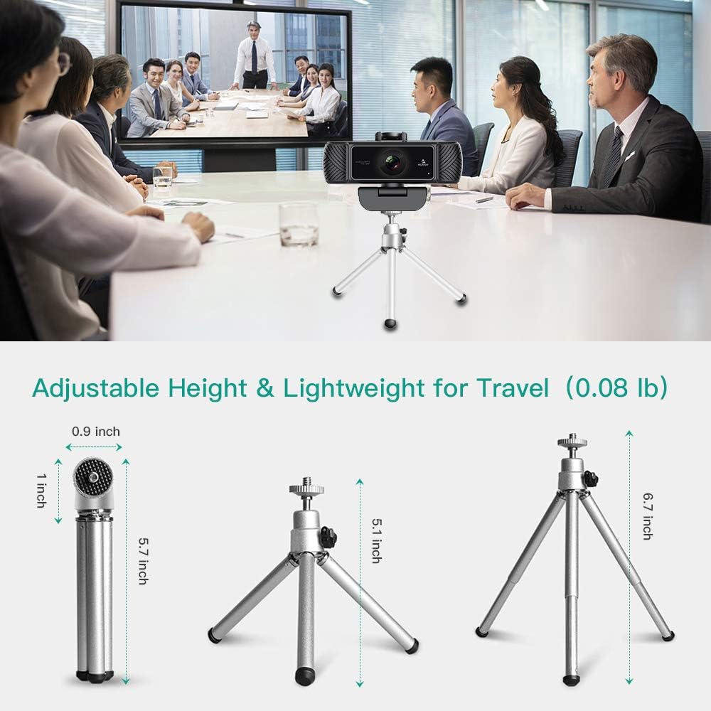 1080P USB Webcam with Microphone and Tripod V56878
