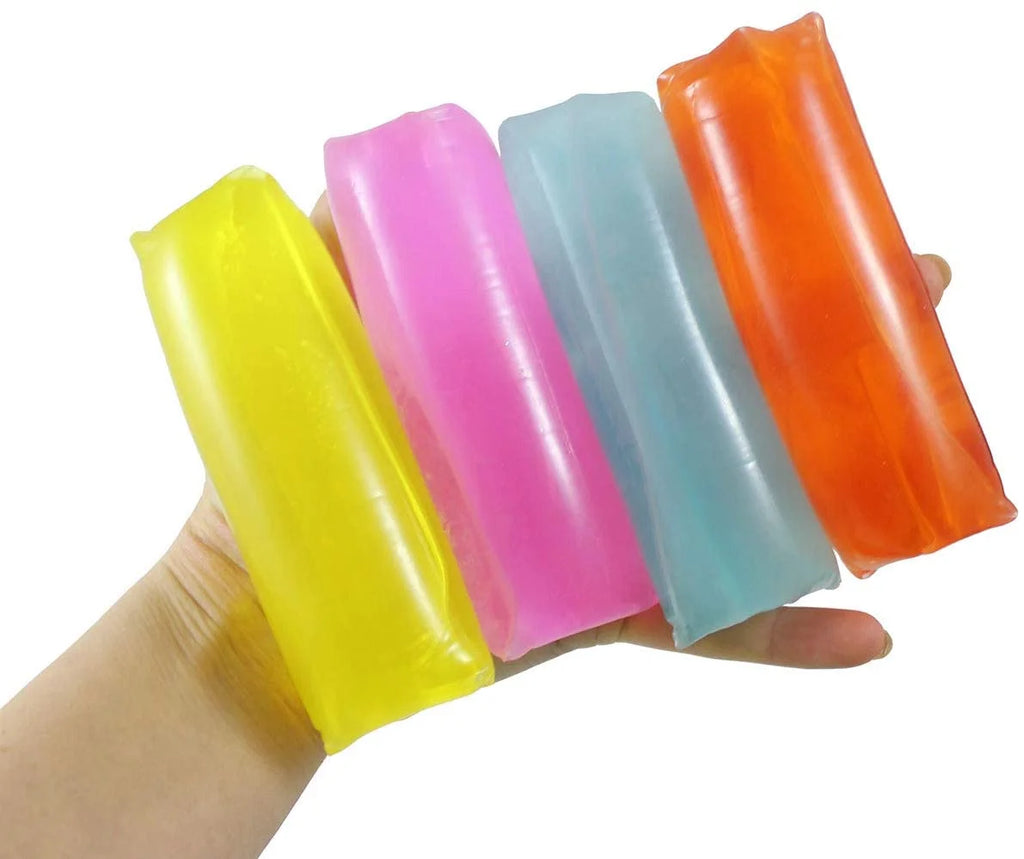 Set of 4 Neon Water Filled Tube Snake Stress Toy G473